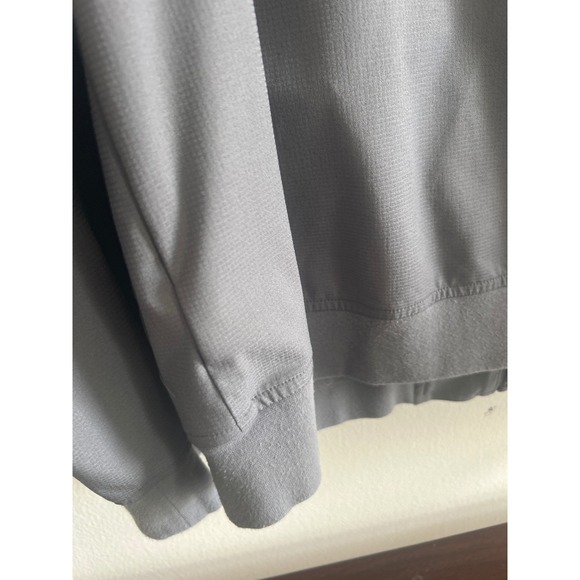 TravisMathew Mens Grey Full Zip Hooded Performance Jacket Large Textured Grid - Picture 6 of 7